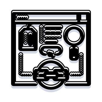 Web browser interface with search optimization elements vector
