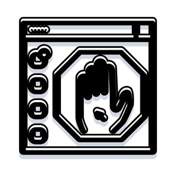 navegador ventana bloqueo anuncios con detener gesto vector