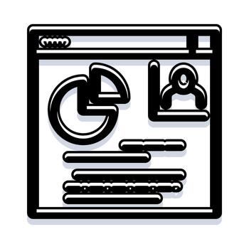 web navegador interfaz mostrando datos analítica tablero vector