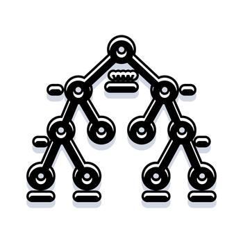 Binary tree data structure network hierarchy illustration vector