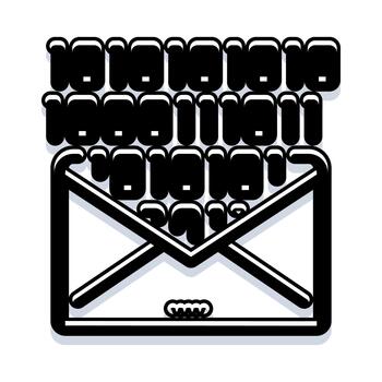 correo electrónico sobre con binario datos corriente concepto vector