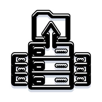 Transferring data to a cloud computing server rack vector