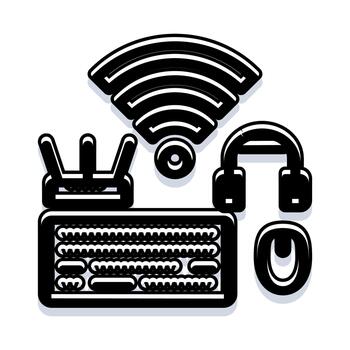 informática periféricos y inalámbrico red comunicación dispositivos vector