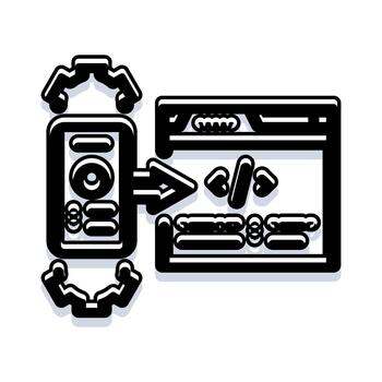 Mobile device converting code to website browser vector