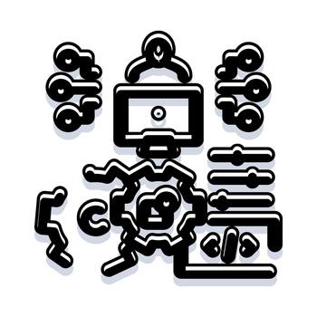 solicitud desarrollo y ajustes administración interfaz icono vector