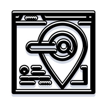 ubicación alfiler navegando sitio web interfaz en pantalla vector