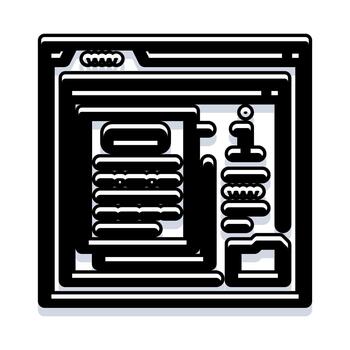 Code displaying development programming creating software application technology vector