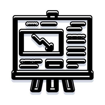 Chart board showing financial decrease data analysis vector