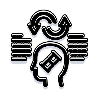 Human mind processing data cycle information vector