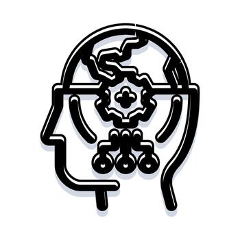 artificial inteligencia Procesando datos en humano mente vector