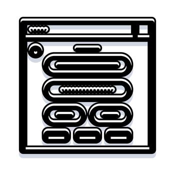 Web browser interface with hyperlink chain icons vector