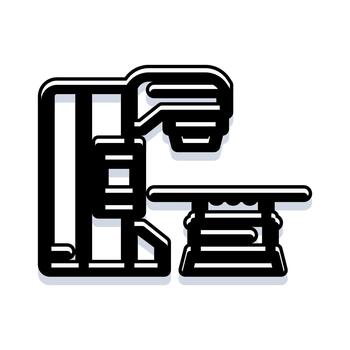 Atomic force microscope measuring material properties icon vector