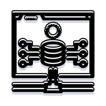 Database administration managing server network connections vector