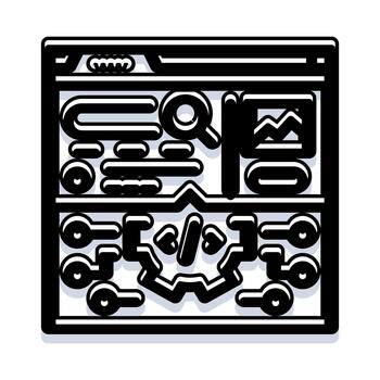 desarrollando web aplicaciones y programación usuario interfaces concepto vector