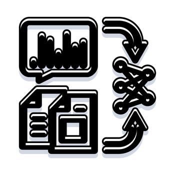 Data analytics and machine learning process cycle vector