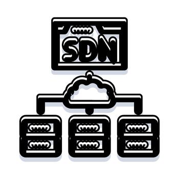 Software defined networking controlling cloud data center infrastructure vector