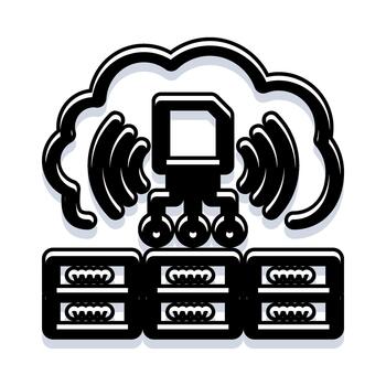 Cloud data network server connection technology infrastructure vector