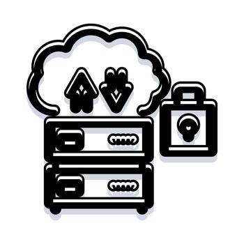 Cloud computing data server security and storage icon vector