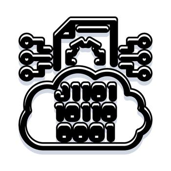Cloud computing data storage and digital information processing vector