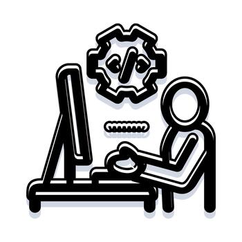 desarrollador codificación programa icono creando software solicitud vector