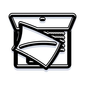 apertura documento sobre con documentos dentro vector