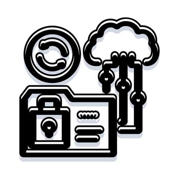 Cloud computing data security synchronization backup icon vector