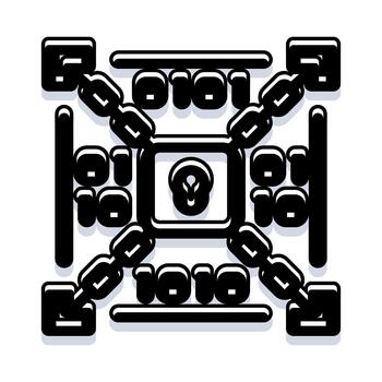 blockchain seguridad concepto integrando cerrar con llave, binario código, y cadenas vector