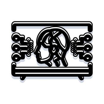 artificial inteligencia datos Procesando cerebro en pantalla vector