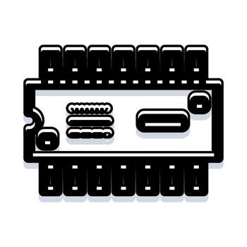 Computer processor module microchip circuit board vector