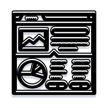 Website user interface displaying data analytics and information vector