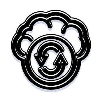 Cloud computing data synchronization update refresh icon vector