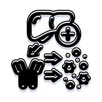 Liver function improving immune system response concept vector