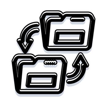 sincronizando datos Entre dos carpetas concepto vector