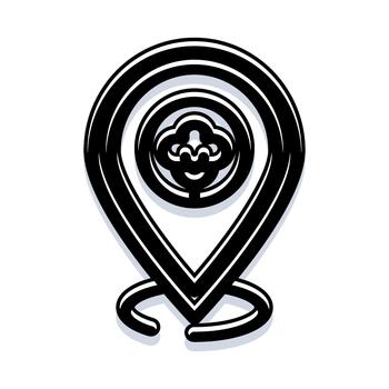 Location pin symbol representing remote cloud processing vector