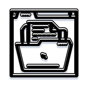 Browser window displaying digital document file folder vector