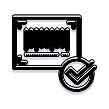 Barcode scan verification icon validating authentication process vector