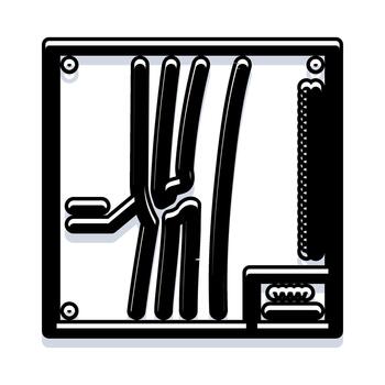 Computer processor hardware technology engineering outline icon vector
