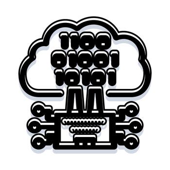 nube informática almacenamiento binario código en un circuito tablero vector