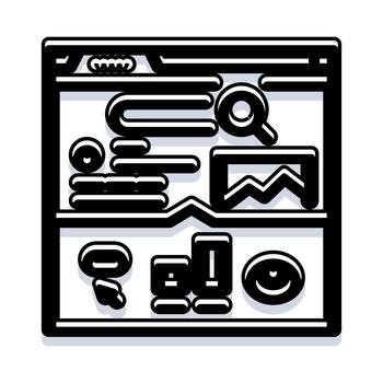 Browser window displaying website user interface technology vector