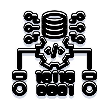 Database data processing software engineering concept vector