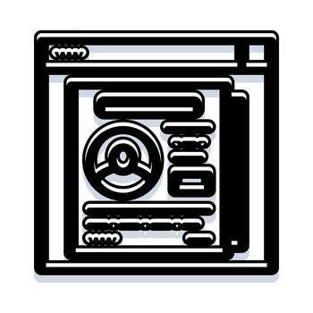 Browser window displaying user profile settings interface vector