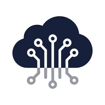 Abstract Flat Cloud Computing Technology Connection Digital Network Icon vector