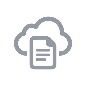 Simple Line Document Cloud Storage Computing Server Shape Icon vector