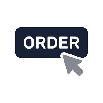 Modern Flat Order Button with Mouse Pointer for Web Interface Design vector