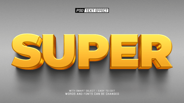 super 3d redigerbar text effekt psd