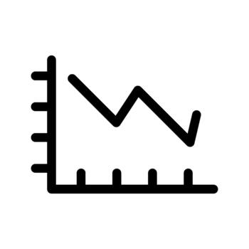 Decrease reduce decline graph icon vector