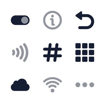 Minimalist Flat Design Basic Mobile UI Icon Set Shape Elements vector