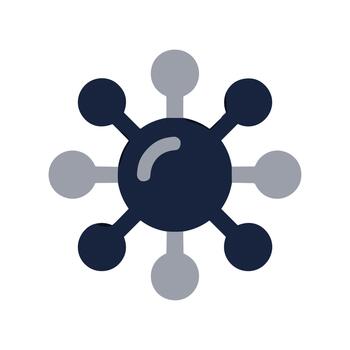 plano diseño circulo conectado red nodo elemento ilustración icono vector