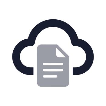 Simple Flat Cloud with Document Icon Data Storage Concept vector