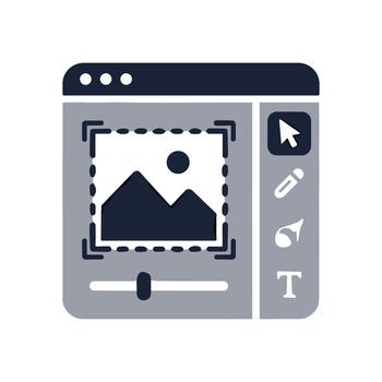 Flat Design Simple Image Editor Software Application Interface Icon vector